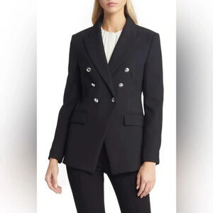 NEW BOSS Jelary Double Breasted Blazer Black Size 12 B2061